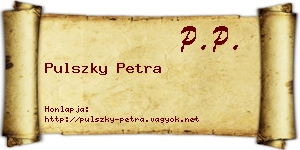 Pulszky Petra névjegykártya