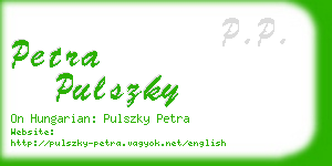 petra pulszky business card